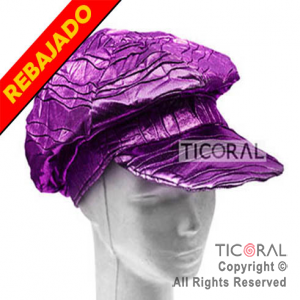 SOMBRERO BOINA METALIZADA VIOLETA CON VISERA HS5829-3 x 1